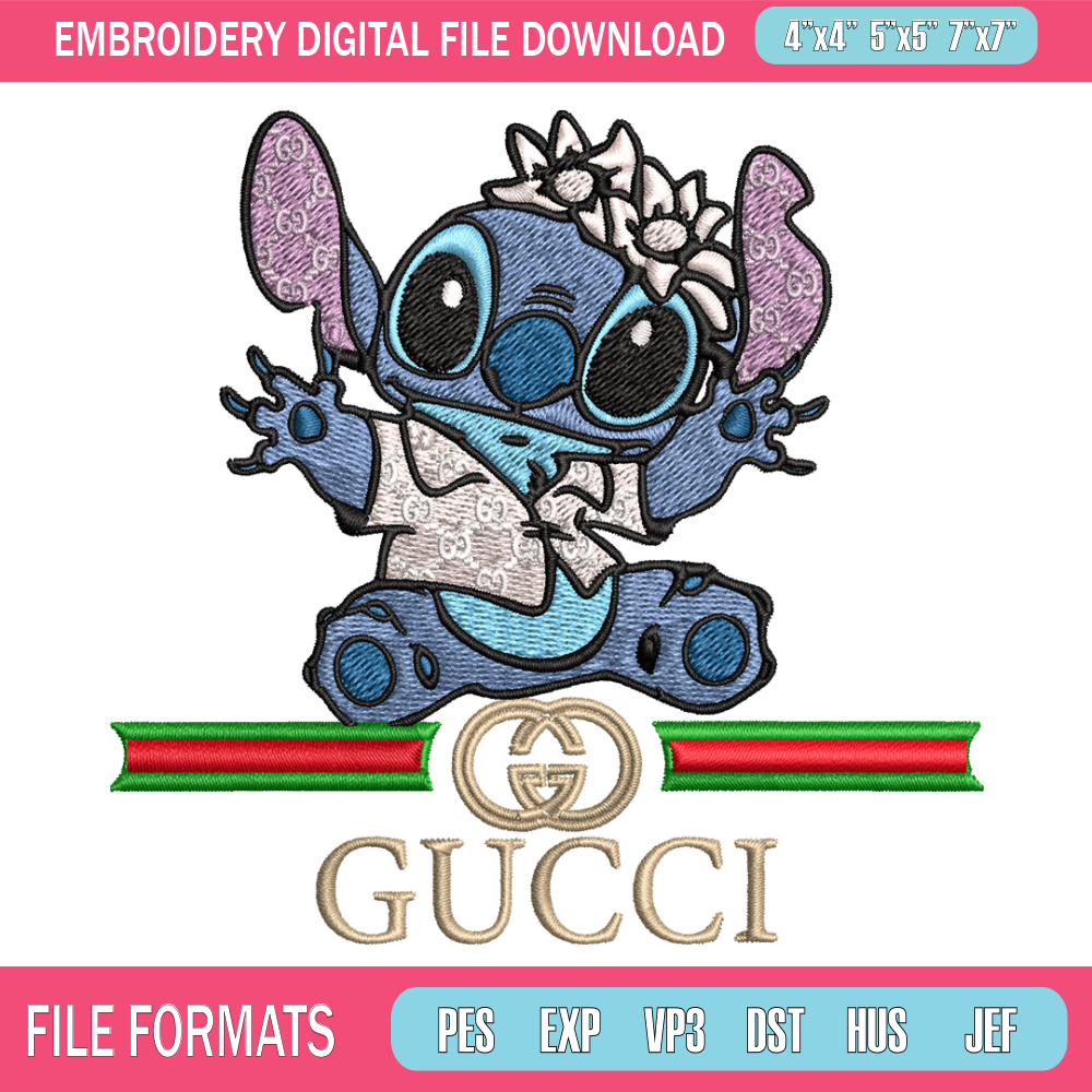Stitch baby gucci Embroidery Design, Gucci Embroidery, Embroidery File, Logo shirt, Sport Embroidery, Digital download. 1.jpg