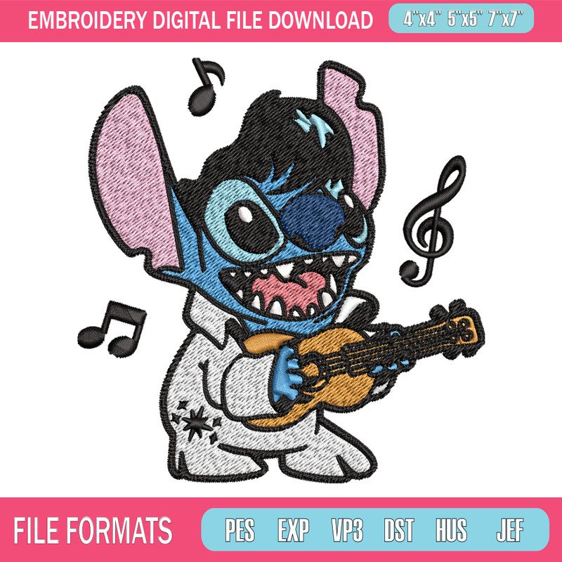 Stitch Elvis Gifts Embroidery design, Stitch Elvis Gifts Embroidery, cartoon design, Embroidery File, Digital download. 1.jpg