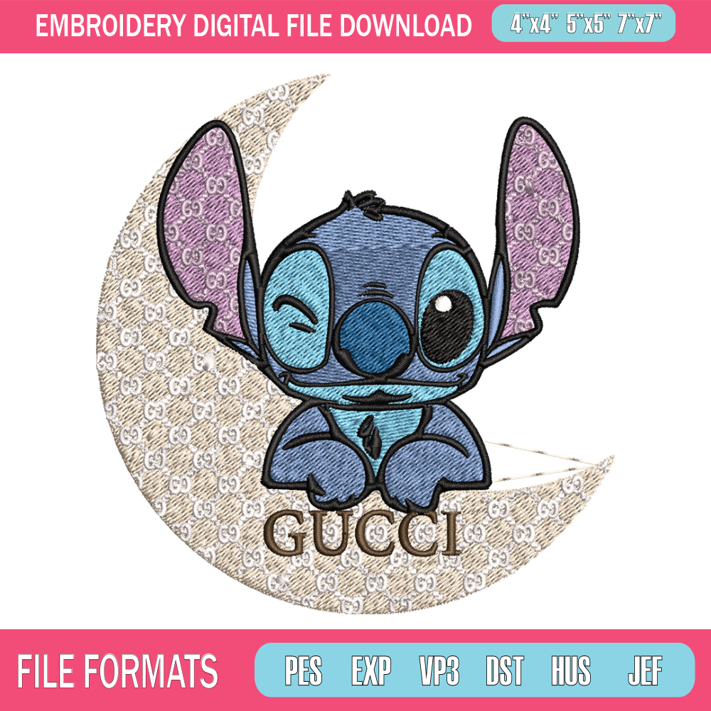 Stitch gucci Embroidery Design, Gucci Embroidery, Embroidery File, Logo shirt, Sport Embroidery, Digital download. 1.jpg