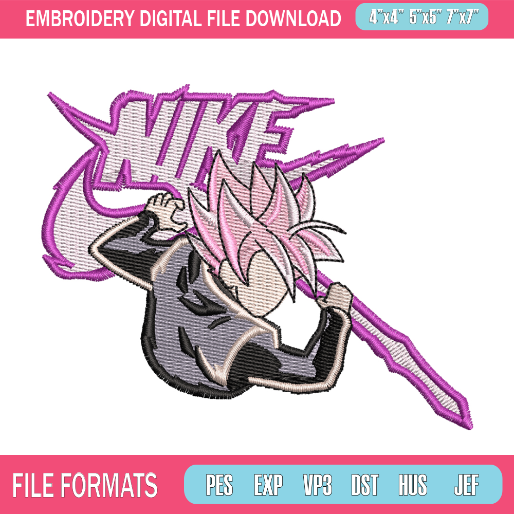 Super Saiyan rose embroidery design, Dragon ball embroidery, Nike design, anime design, anime shirt, Digital download 1.jpg