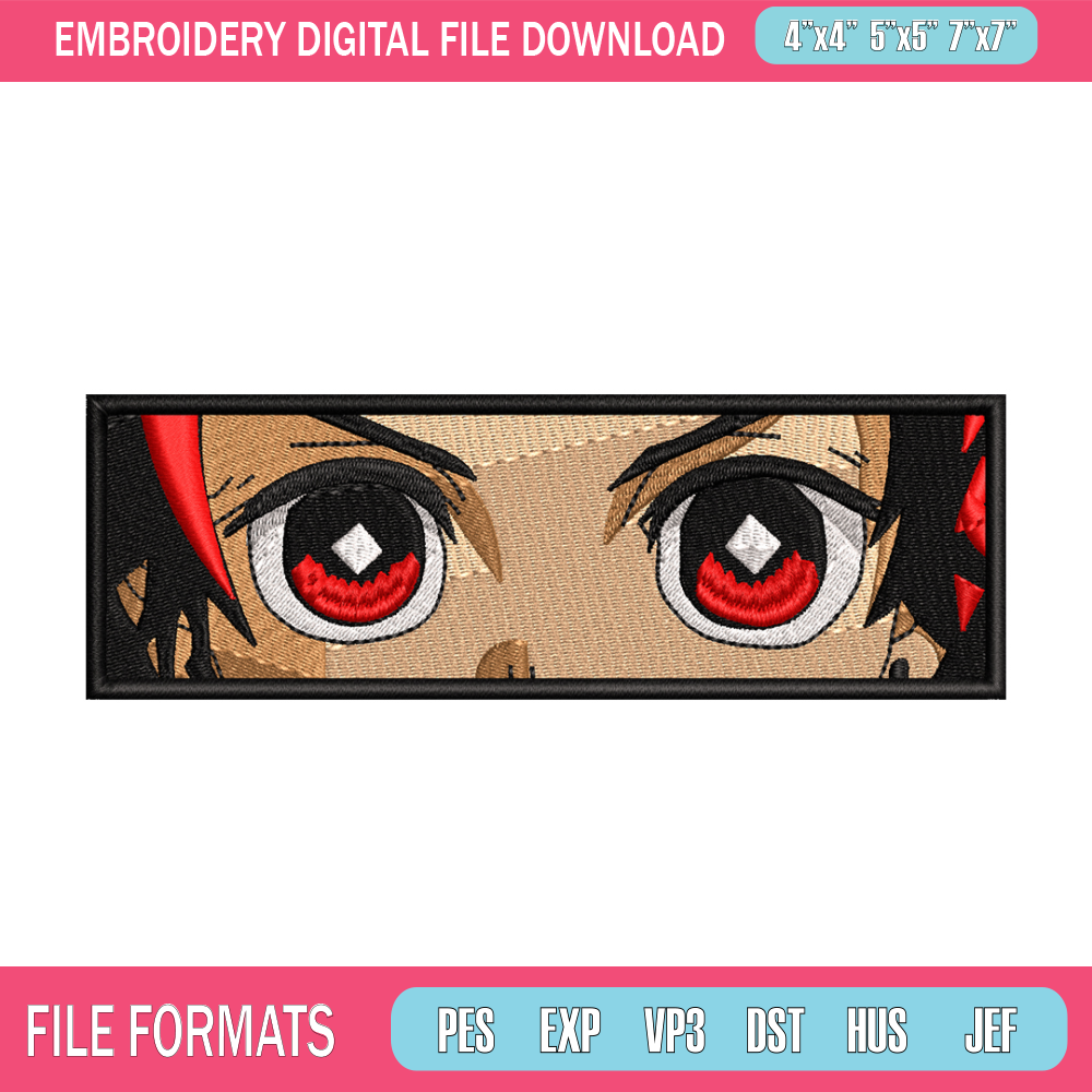 Tanjiro eyes embroidery design, Kimetsu no Yaiba embroidery, Nike design, anime design, anime shirt, Digital download 1.jpg