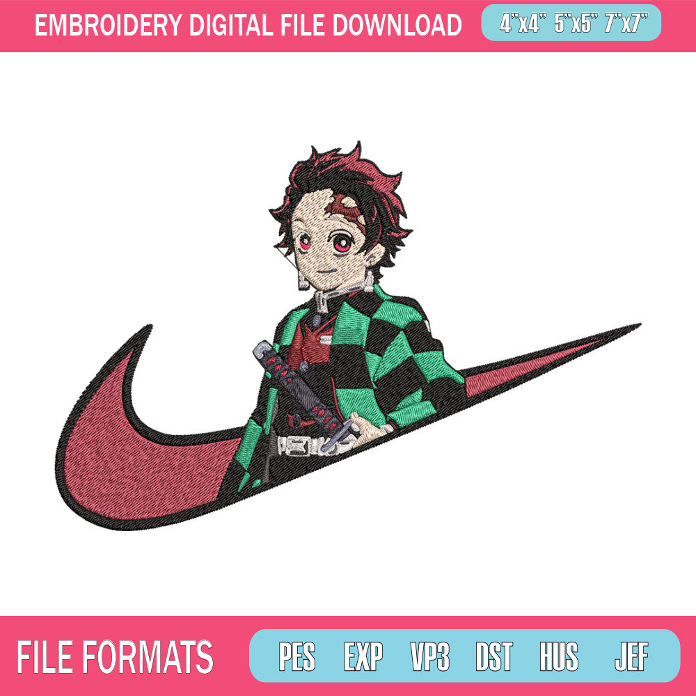 Tanjiro x nike Embroidery Design, Demon slayer Embroidery, Embroidery File, Nike Embroidery,Anime shirt,Digital download.jpg