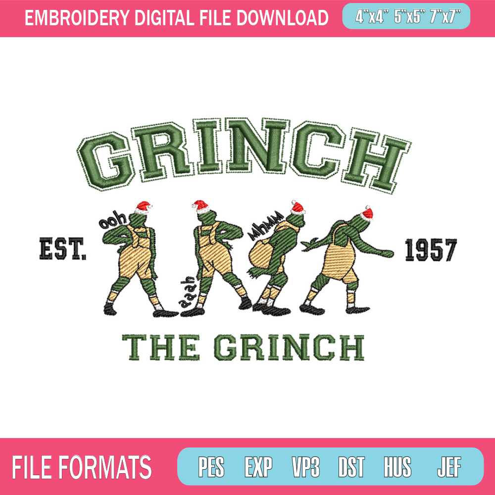 The grinch est embroidery design,Grinch embroidery, Chrismas design, Embroidery shirt, Embroidery file, Digital download.jpg
