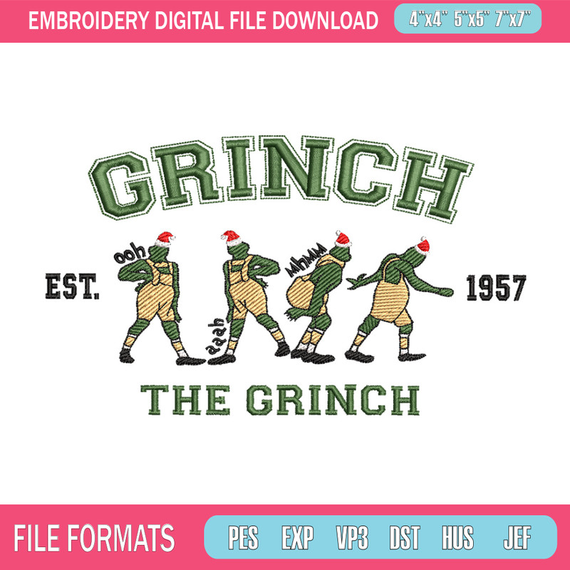 The grinch est embroidery design,Grinch embroidery, Chrismas design, Embroidery shirt, Embroidery file, Digital download.jpg