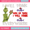 The Grinch I will drink Christmas Embroidery design, Grinch Embroidery, Grinch design, Embroidery file, Instant download 1.jpg