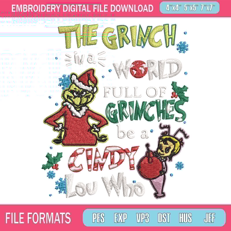 The grinch logo Embroidery design, Grinch christmas Embroidery, Grinch design, Embroidery File, Instant download 1.jpg