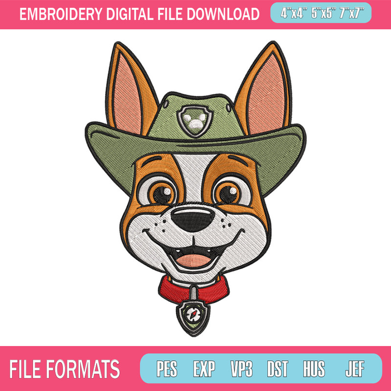 Tracker dog Embroidery Design, Paw patrol Embroidery, Embroidery File, Anime Embroidery, Anime shirt, Digital download.jpg