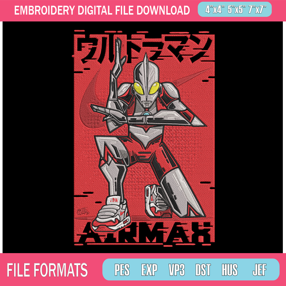 Ultraman poster Embroidery Design, Ultraman Embroidery, Embroidery File, Anime Embroidery, Anime shirt, Digital download.jpg