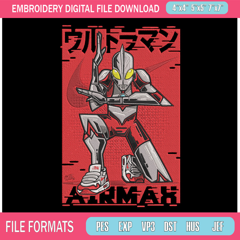 Ultraman poster Embroidery Design, Ultraman Embroidery, Embroidery File, Anime Embroidery, Anime shirt, Digital download.jpg