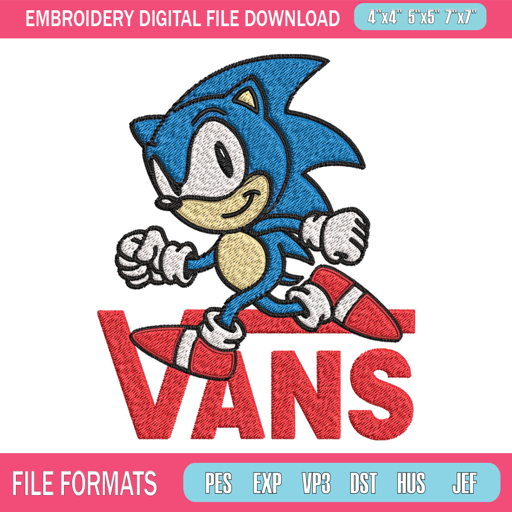 Vans Sonic Embroidery design, Vans Sonic Embroidery, cartoon design, Embroidery File, cartoon shirt, Instant download..jpg