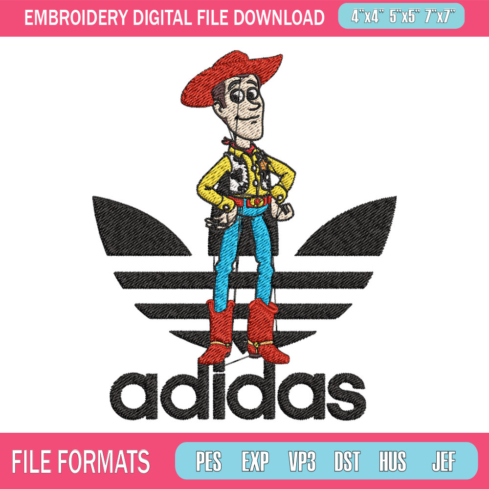 Woody adidas Embroidery Design, Adidas Embroidery, Embroidery File, Brand Embroidery, Logo shirt, Digital download.jpg