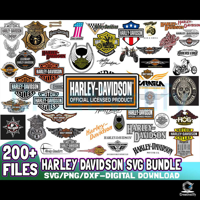 200 File Harley Davidson Skull Logo Svg Bundle Design.jpg