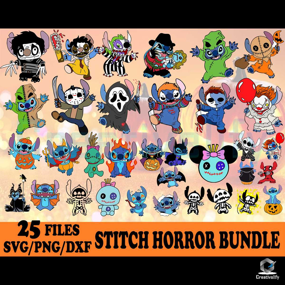 25 Files Stitch Bundle Horror Design SVG Digital.jpg