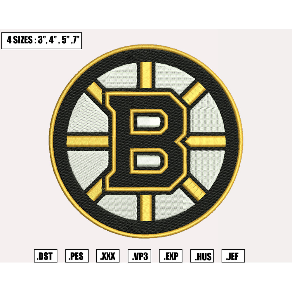 Boston Bruins Embroidery Designs, NHL Logo Embroidery Files, Machine Embroidery Design File, Digital Download.png