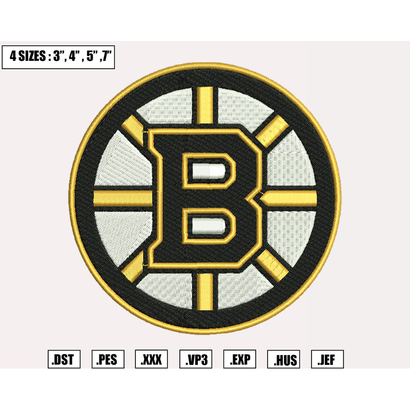 Boston Bruins Embroidery Designs, NHL Logo Embroidery Files, Machine Embroidery Design File, Digital Download.png