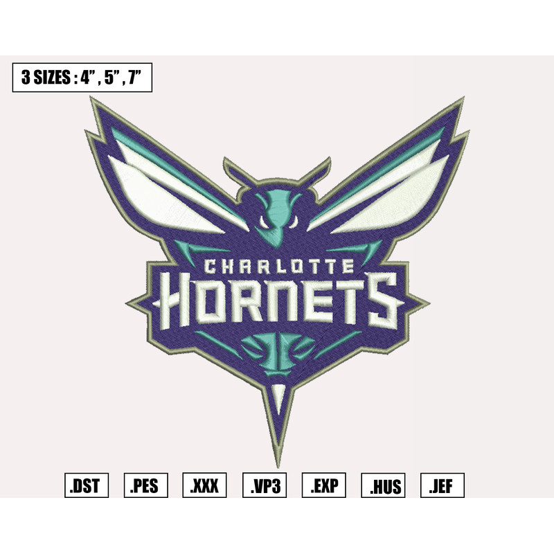 Charlotte Hornets Embroidery Designs,NBA Logo Embroidery Files,Southeast,Machine Embroidery Design File,Instant Download.png