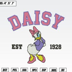 disney daisy duck est 1928 embroidery designs, machine embroidery files, disney embroidery files106