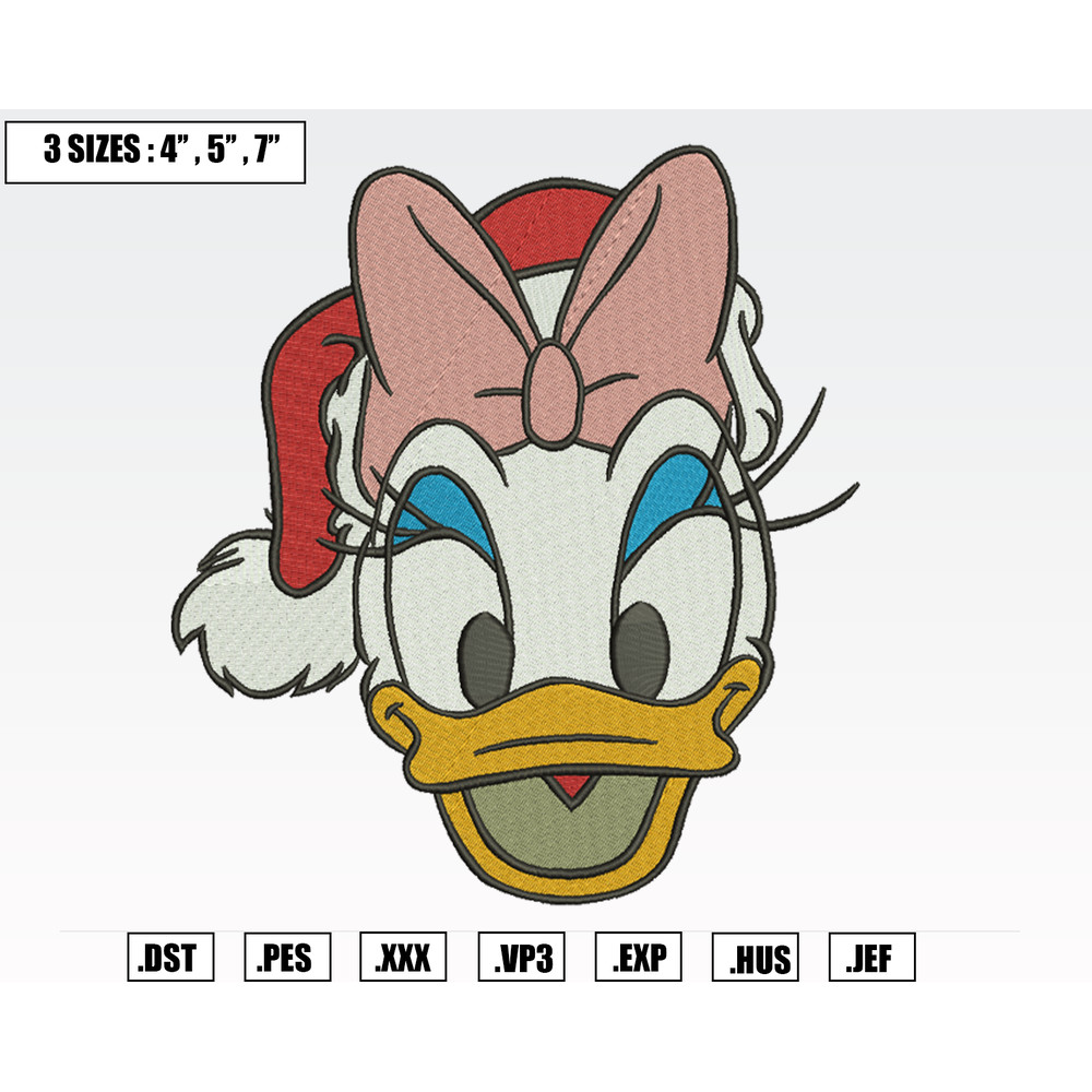 Donald Daisy Santa Christmas Embroidery Designs, Machine Embroidery Files, Christmas Embroidery Files.png