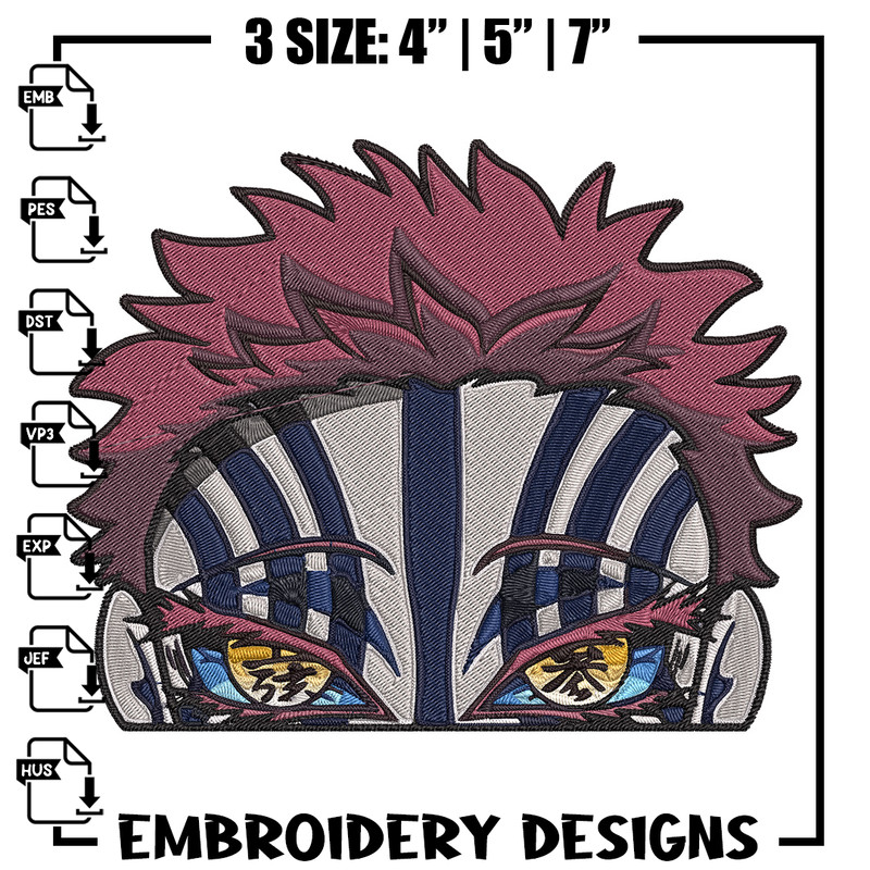 Akaza Embroidery Design, Demon slayer Embroidery, Embroidery File, Anime Embroidery, Anime shirt, Digital download.jpg