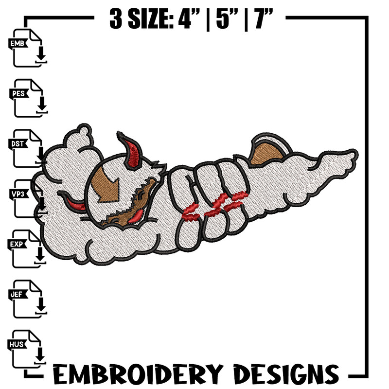 Appa x Nike embroidery design, avatar cartoon embroidery, nike design, Logo shirt, cartoon shirt, digital download.jpg