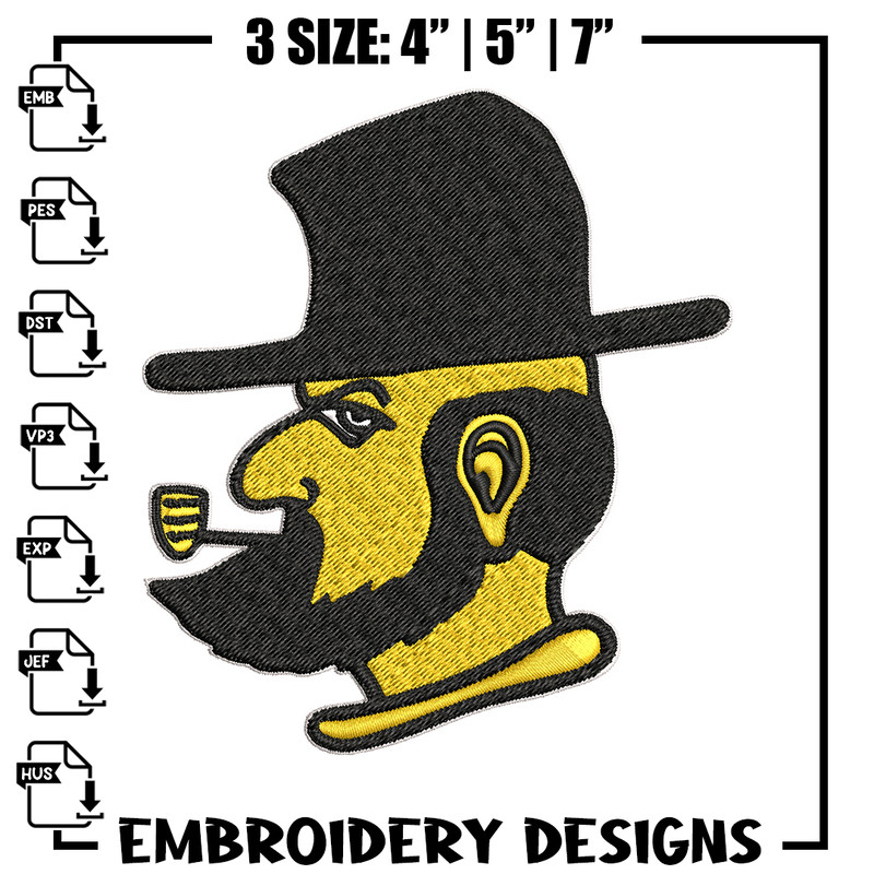 Appalachian State logo embroidery design, Sport embroidery, logo sport embroidery,Embroidery design, NCAA embroidery..jpg