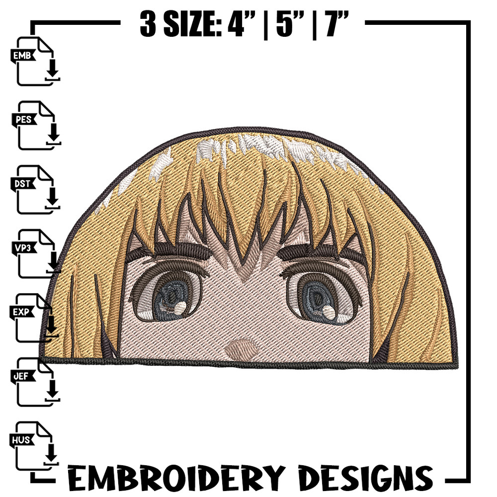 Armin Peeker Embroidery Design, Aot Embroidery, Embroidery File, Anime Embroidery, Anime shirt, Digital download.jpg