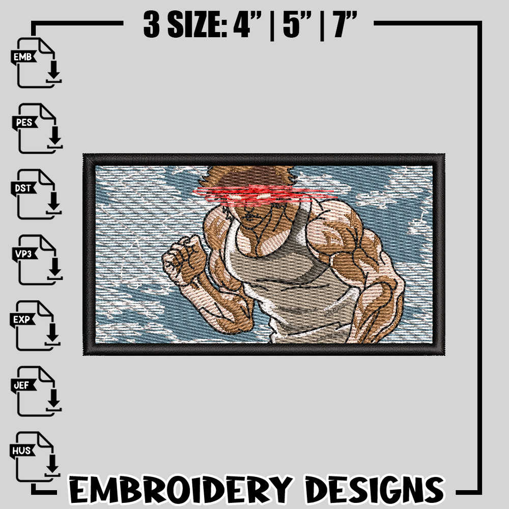 Baki Archives embroidery design, Baki embroidery, anime design, logo design, anime shirt, Instant download.jpg
