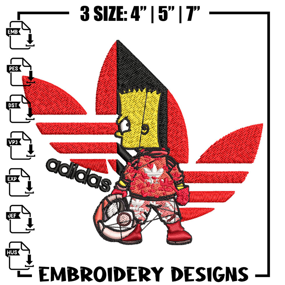 Bart racer adidas Embroidery Design, Adidas Embroidery, Brand Embroidery, Embroidery File, Logo shirt, Digital download.jpg