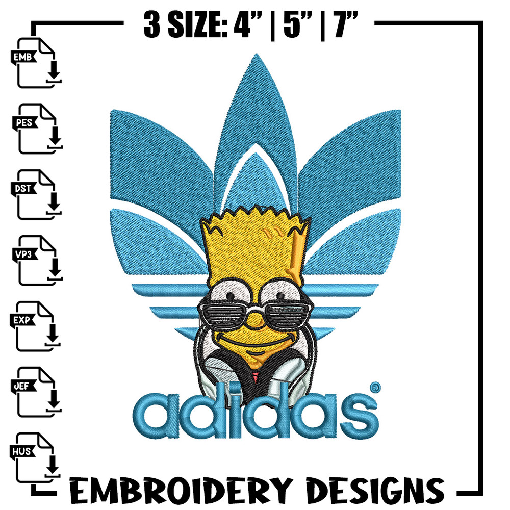 Bart simpson adidas Embroidery Design,Adidas Embroidery, Brand Embroidery, Embroidery File, Logo shirt, Digital download.jpg