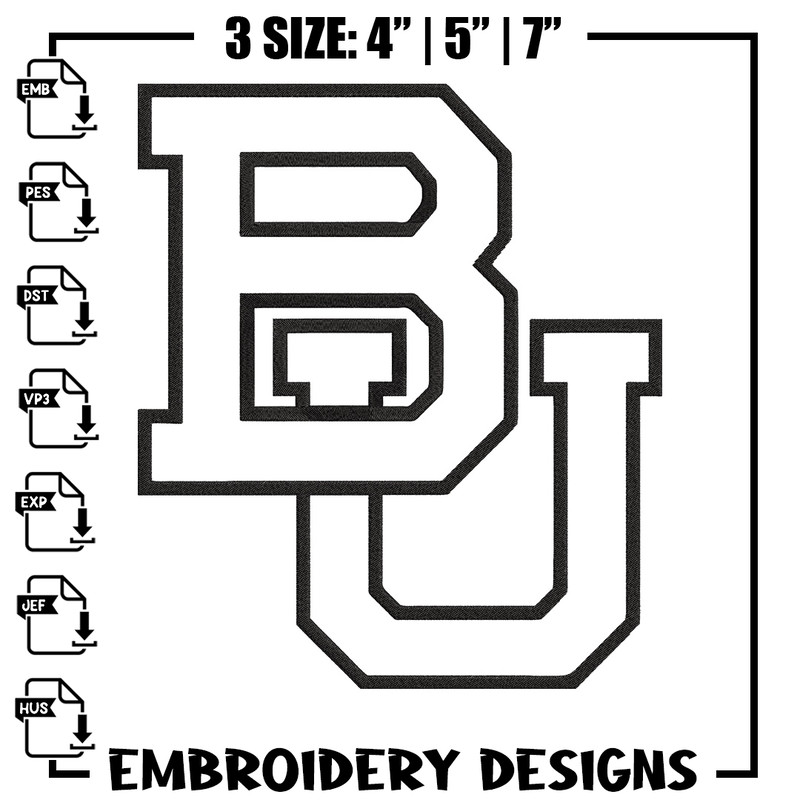 Baylor Bears logo embroidery design, NCAA embroidery, Embroidery design, Logo sport embroidery, Sport embroidery..jpg