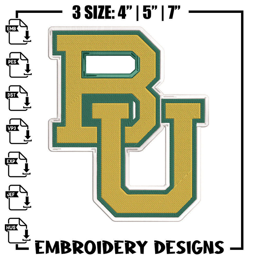 Baylor Bears logo embroidery design, NCAA embroidery, Sport embroidery,Logo sport embroidery,Embroidery design..jpg