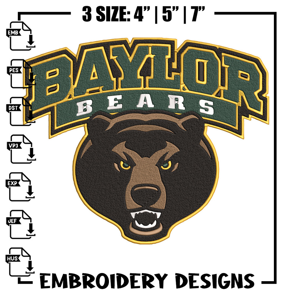 Baylor Bears logo embroidery design,NCAA embroidery,Sport embroidery,logo sport embroidery,Embroidery design.jpg