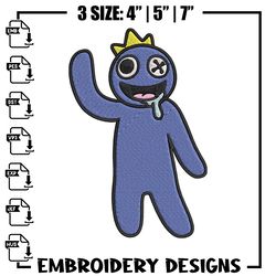 blue rainbow embroidery design, rainbow friends embroidery, embroidery file, anime embroidery, digit384