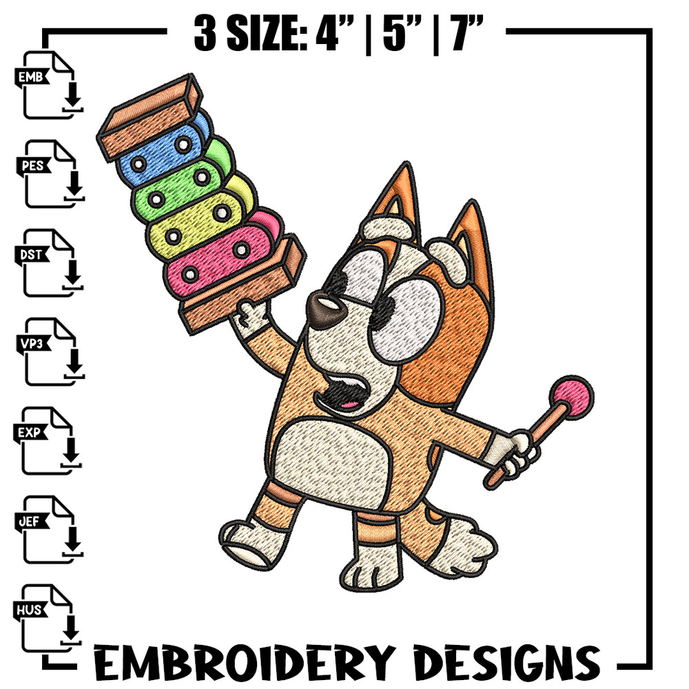 Bluey Bingo Embroidery, Bluey cartoon Embroidery, Embroidery File, cartoon design, cartoon shirt, Digital download..jpg
