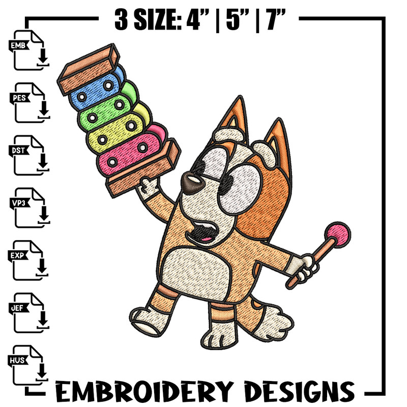 Bluey Bingo Embroidery, Bluey cartoon Embroidery, Embroidery File, cartoon design, cartoon shirt, Digital download..jpg