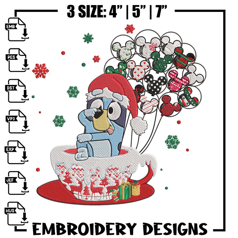 Bluey chrismas Embroidery Design,Bluey Embroidery, Embroidery File, Chrismas Embroidery, Anime shirt, Digital download.jpg