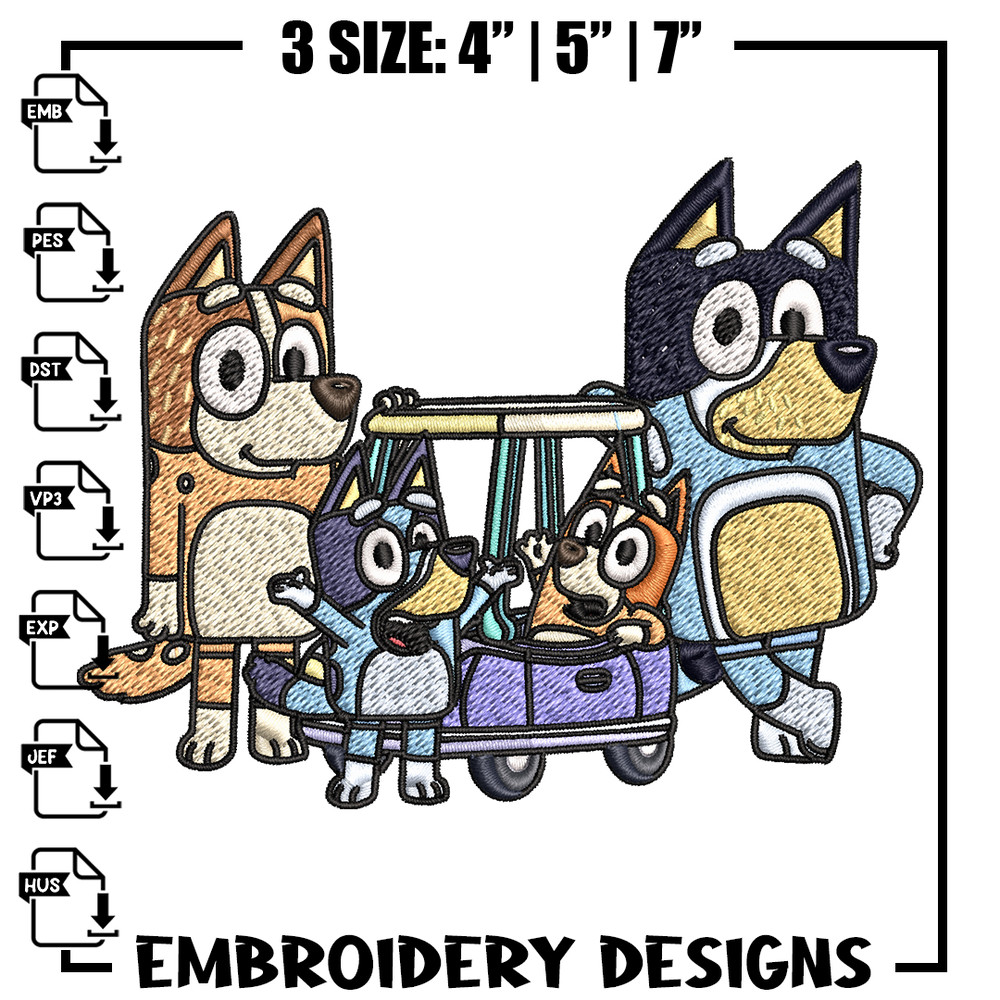 Bluey family embroidery design, Bluey Embroidery, Embroidery File, cartoon design, cartoon shirt, Digital download..jpg