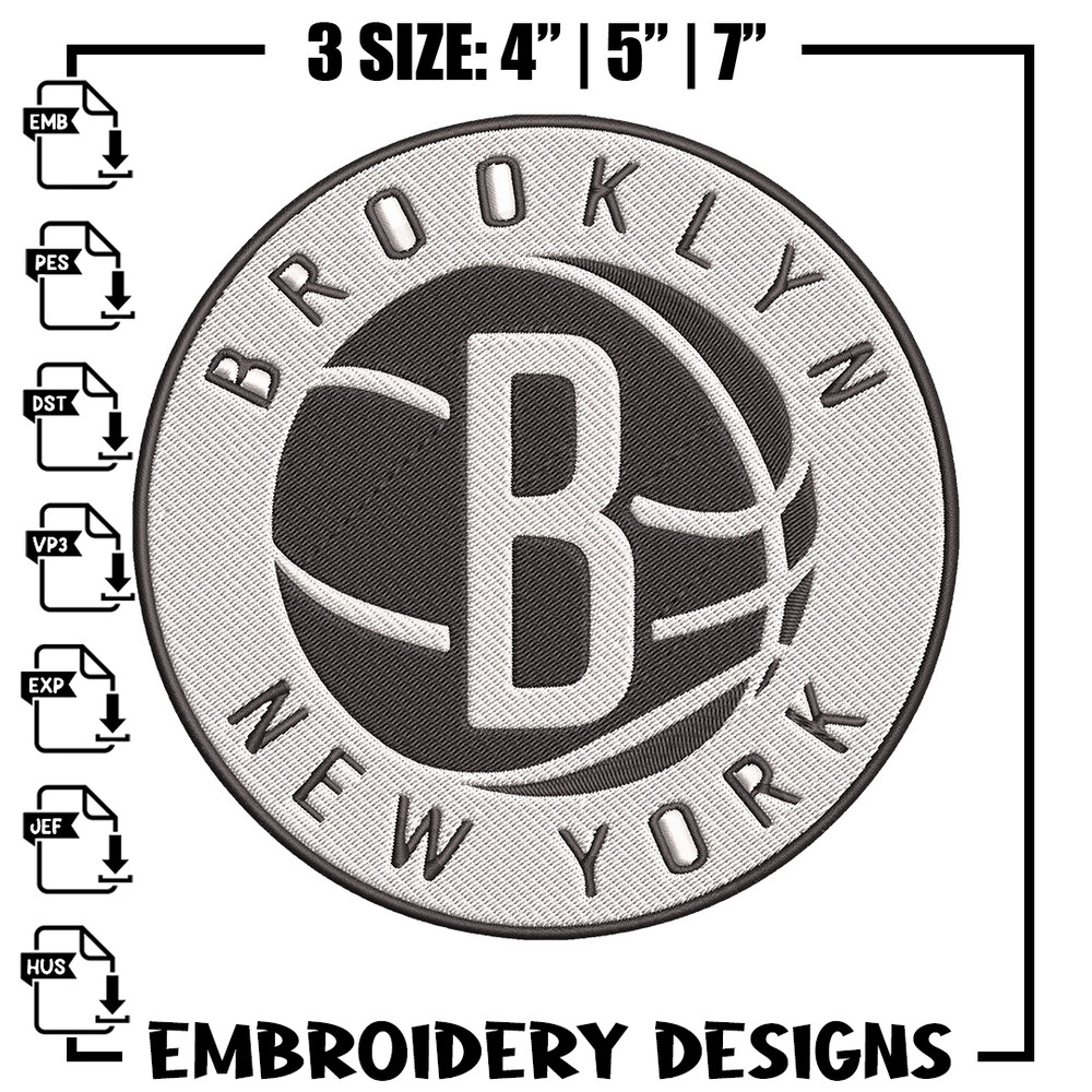 Brooklyn Nets Basketball embroidery design, NBA embroidery,Sport embroidery, Logo sport embroidery, Embroidery design.jpg