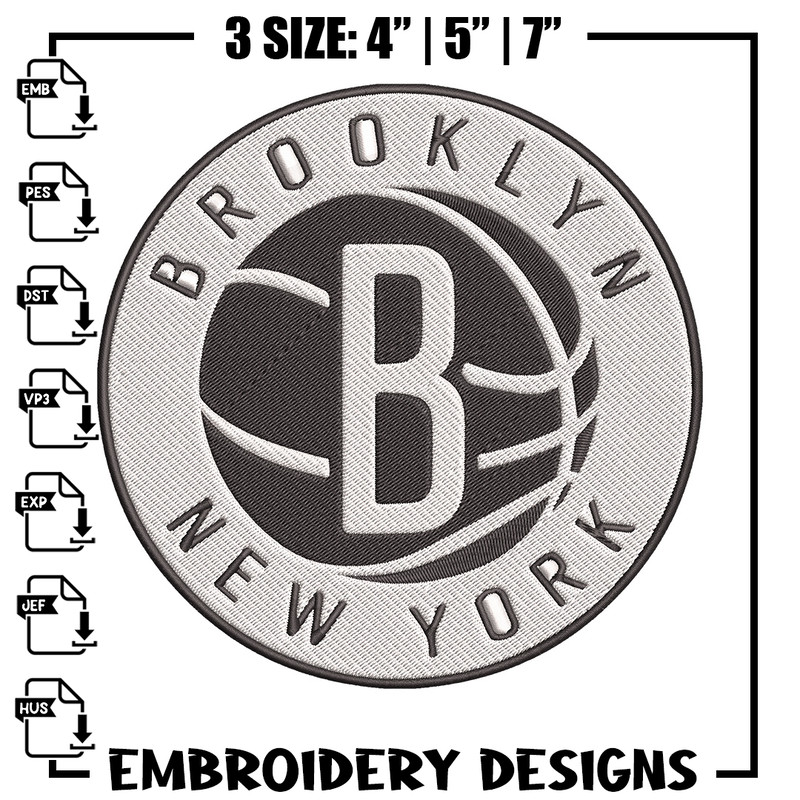 Brooklyn Nets Basketball embroidery design, NBA embroidery,Sport embroidery, Logo sport embroidery, Embroidery design.jpg
