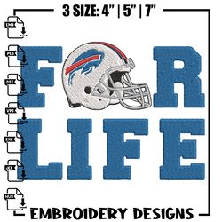 Buffalo Bills For Life embroidery design, Buffalo Bills embroidery, NFL embroidery, sport embroidery494
