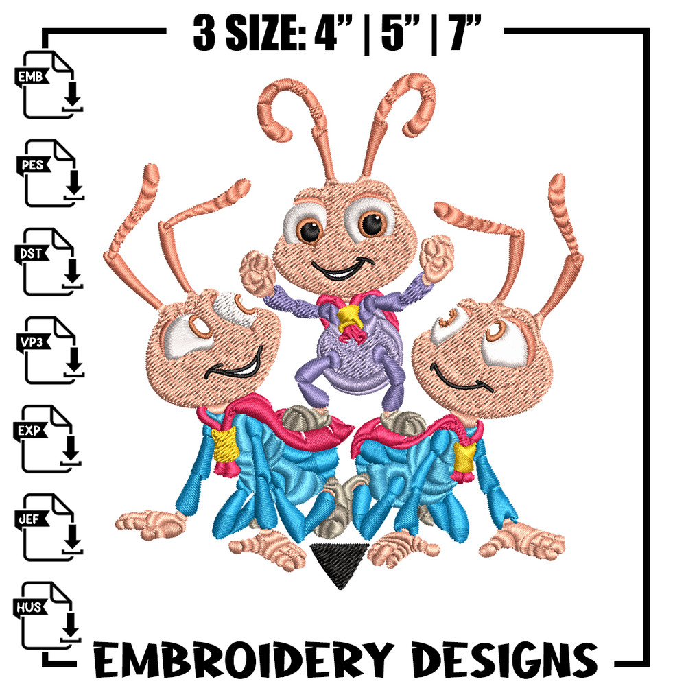 Bug's Life logo Embroidery design, Bug's Life logo Embroidery, cartoon design, Embroidery File, Digital download..jpg