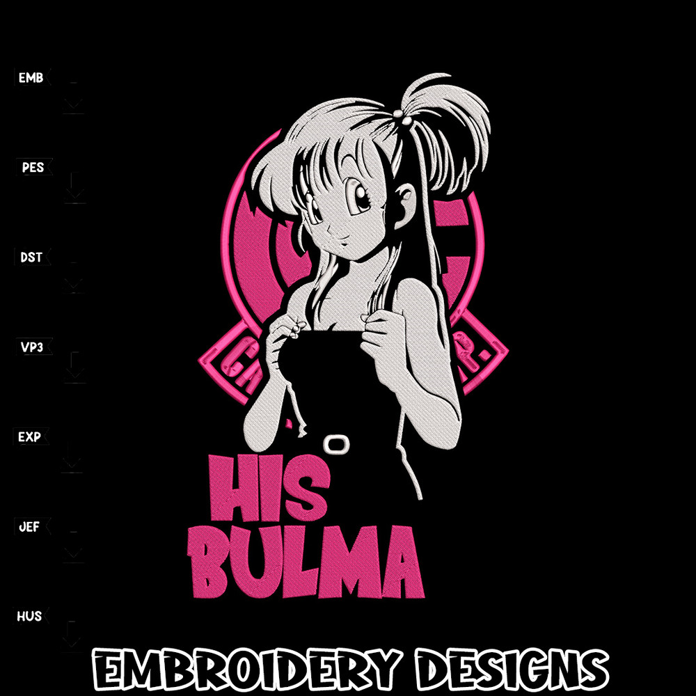 Bulma poster Embroidery Design, Dragonball Embroidery, Embroidery File, Anime Embroidery, Anime shirt, Digital download.jpg