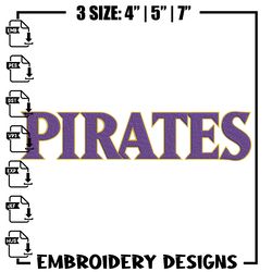 Carolina Pirates logo embroidery design, NCAA embroidery, Embroidery design, Logo sport embroidery, 588