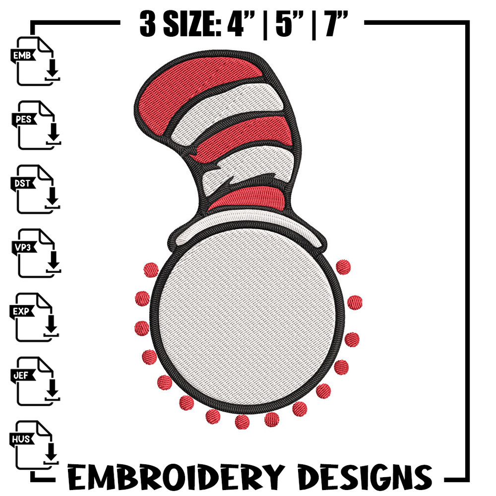 Cat In The Hat Embroidery Design, Cat In The Hat Embroidery, Embroidery File, logo shirt, Digital download..jpg