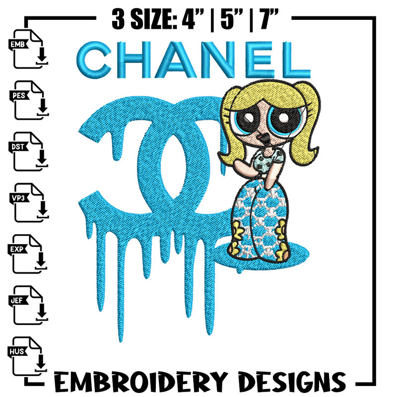 Chanel blue girl Embroidery Design, Chanel Embroidery, Brand Embroidery, Embroidery File, Logo shirt, Digital download.jpg