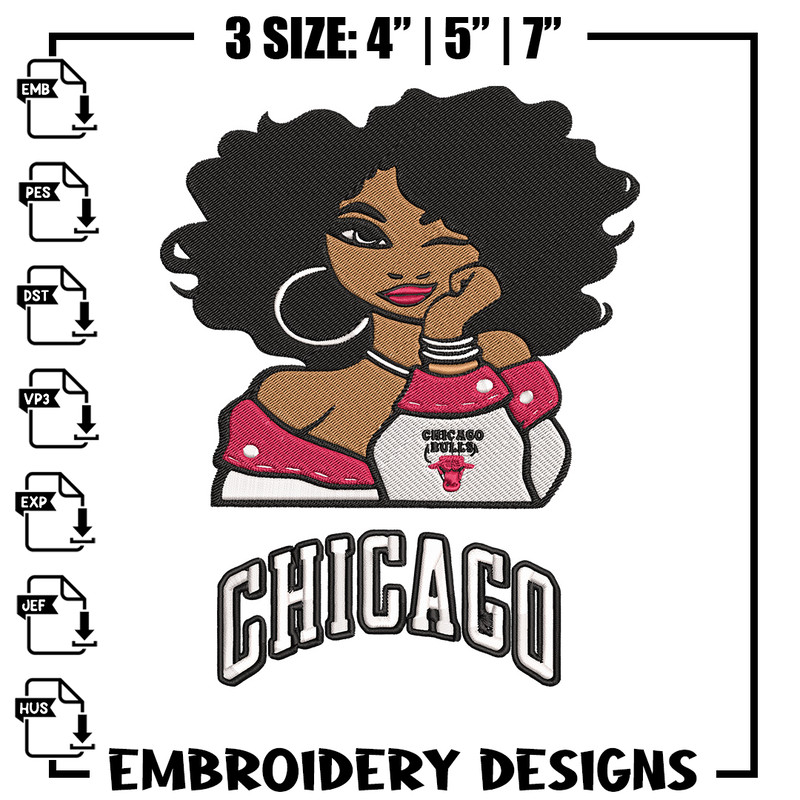 Chicago Bulls girl embroidery design, NBA embroidery, Sport embroidery, Embroidery design, Logo sport embroidery.jpg