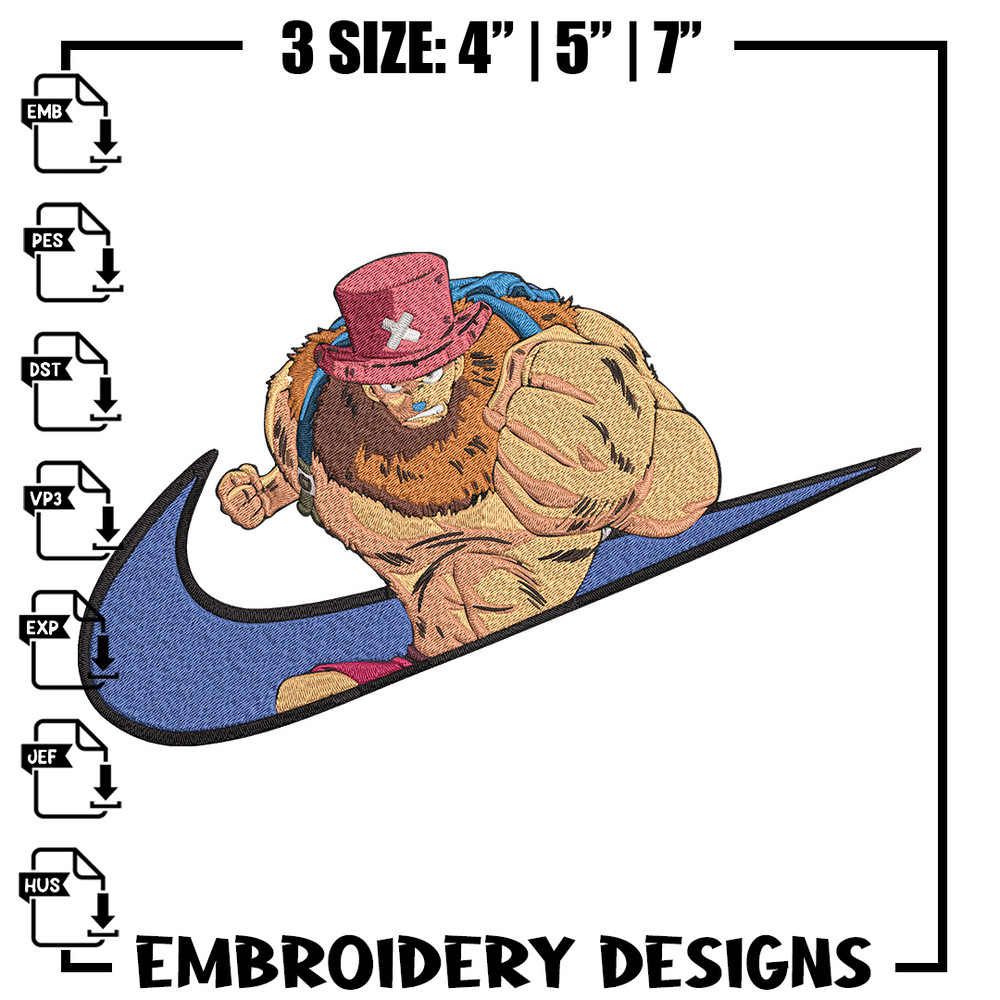 Choper x nike Embroidery Design, One piece Embroidery, Embroidery File, Nike Embroidery, Anime shirt, Digital download.jpg