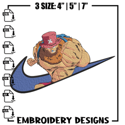 Choper x nike Embroidery Design, One piece Embroidery, Embroidery File, Nike Embroidery, Anime shirt714