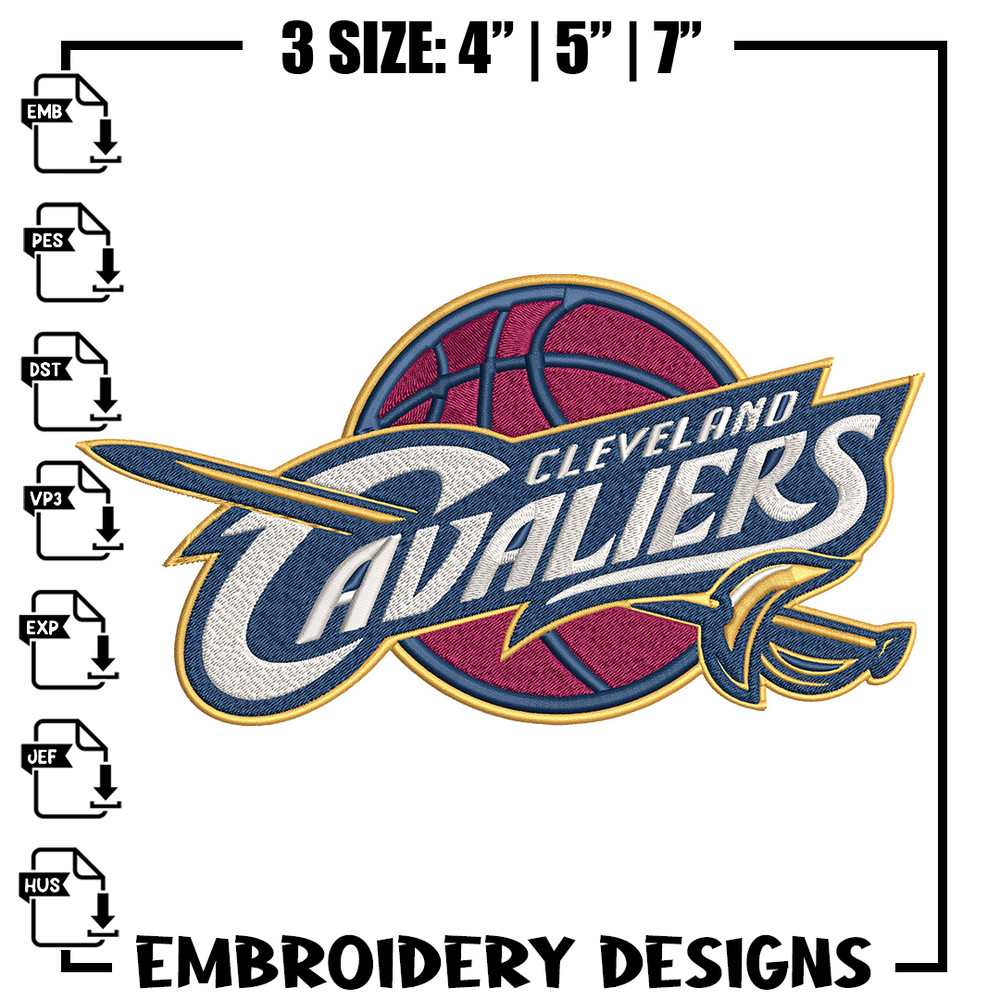 Cleveland Cavaliers logo embroidery design,NBA embroidery, Sport embroidery, Embroidery design, Logo sport embroidery..jpg