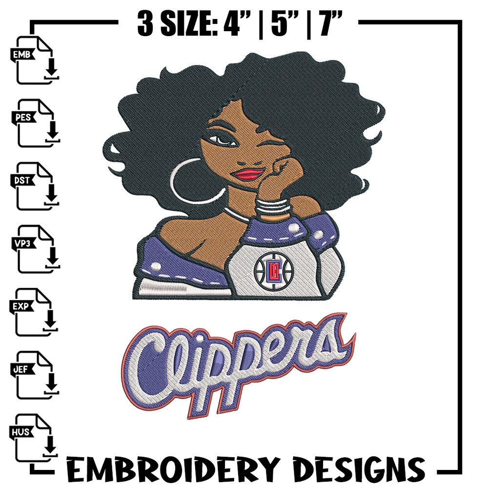 Clippers girl embroidery design, NBA embroidery,Sport embroidery,Embroidery design,Logo sport embroidery.jpg